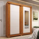 Ver imagem 1 de Guarda-Roupa Casal 2 Portas de Correr com Espelho Flex Color 100% MDF 160cm Boldina Espresso Móveis Off White/Cinamomo