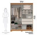Ver imagem 4 de Guarda-Roupa Casal 2 Portas de Correr com Espelho Flex Color 100% MDF 160cm Boldina Espresso Móveis Off White/Cinamomo