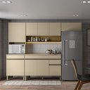 Ver imagem 3 de Cozinha (com Balcão com Tampo) 9 Portas 1 Gaveta Line Vanilla/vanilla/cp-freijo - Ssx Multicoisas