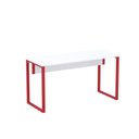 Ver imagem 3 de Mesa Madeira M134/60P25TUB 134cm Industrial Branco e Vermelho