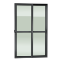 Ver imagem 1 de Porta Correr 2F.Moveis 210 x 200 Elite c/Fechadura Tetra V.Liso Preto Brimak