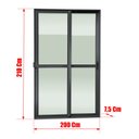 Ver imagem 4 de Porta Correr 2F.Moveis 210 x 200 Elite c/Fechadura Tetra V.Liso Preto Brimak