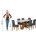 Ver imagem 6 de Conjunto de Mesa Sala de Jantar Tampo com Vidro 1,80m Grécia 6 Cadeiras Trieste Dobuê