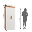 Ver imagem 4 de Armário Multiuso 2 Portas 1 Gaveta Advantage Branco/Freijó/Off-White