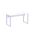 Ver imagem 1 de Mesa Madeira M150/60P25TUB 150cm Industrial Branco e Lilas Cinza