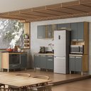 Ver imagem 2 de Cozinha Completa com Armario e Balcão para Cooktop Freijo/chumbo
