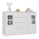 Ver imagem 2 de Cômoda Infantil 125cm 2 Portas com Vidro e 4 Gavetas Brisa Multimóveis Mp4429 Branco