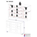 Ver imagem 4 de Cômoda Infantil 125cm 2 Portas com Vidro e 4 Gavetas Brisa Multimóveis Mp4429 Branco
