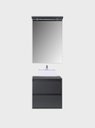 Ver mais imagens de Gabinete para Banheiro com Cuba e Espelheira com Led 60cm Mdf Grafite Dubai - On Móveis