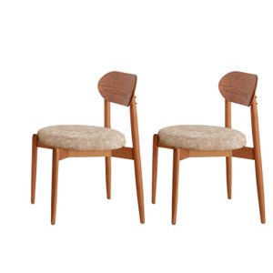 Conjunto com 2 Cadeiras em Madeira Maciça Hope