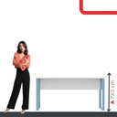 Ver imagem 5 de Mesa Madeira M150/70P25TUB 150cm Industrial Branco e Azul Dali