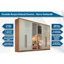 Ver imagem 2 de Guarda Roupa 6 Portas (2 c/ Espelho) e 8 Gavetas Robust/Livorno Cumaru/Fendi 25 - Novo Horizonte