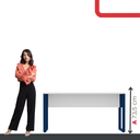 Ver imagem 5 de Mesa Madeira M150/70P25TUB 150cm Industrial Branco e Azul Delrei