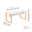 Ver imagem 4 de Mesa Madeira M150/70P25TUB 150cm Industrial Branco e Laranja Picasso