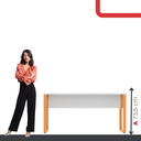 Ver imagem 5 de Mesa Madeira M150/70P25TUB 150cm Industrial Branco e Laranja Picasso
