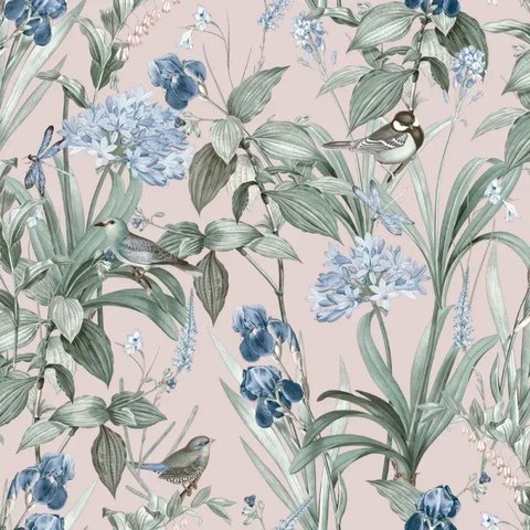 Papel de Parede Le Jardin Floral Fundo Rosa M64703