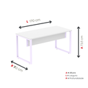Ver imagem 4 de Mesa Madeira M150/70P25TUB 150cm Industrial Branco e Lilas Rosa