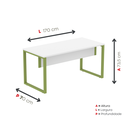 Ver imagem 4 de Mesa Madeira M150/70P25TUB 150cm Industrial Branco e Verde Miró
