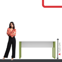 Ver imagem 5 de Mesa Madeira M150/70P25TUB 150cm Industrial Branco e Verde Miró