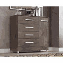 Ver imagem 2 de Armário Cômoda 4 Gavetas 1 Porta:chocolate