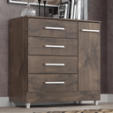 Ver imagem 6 de Armário Cômoda 4 Gavetas 1 Porta:chocolate