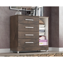 Ver imagem 4 de Armário Cômoda 4 Gavetas 1 Porta:chocolate