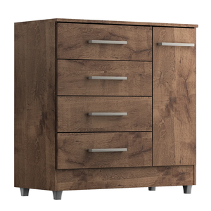 Armário Cômoda 4 Gavetas 1 Porta:chocolate