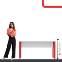 Ver imagem 5 de Mesa Madeira M150/70P25TUB 150cm Industrial Branco e Vermelho