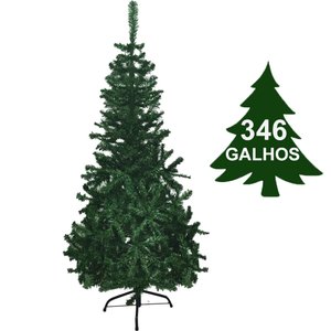 Arvore de Natal Pinheiro 346 galhos Natalino 1 metro e 50 centimetros Verde Decoraçao Casa Festas
