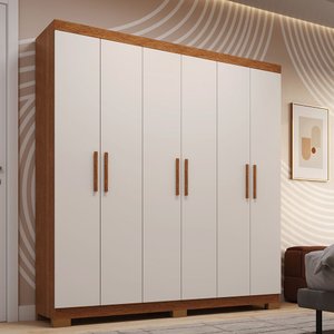 Guarda-roupa Casal 164,10cm 6 Portas 2 Gavetas 100% Mdf Papoulas Espresso Móveis