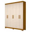 Ver imagem 2 de Guarda-Roupa Casal 6 Portas 2 Gavetas 100% MDF 164cm Papoulas Espresso Móveis Off White/Cinamomo