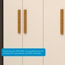 Ver imagem 5 de Guarda-Roupa Casal 6 Portas 2 Gavetas 100% MDF 164cm Papoulas Espresso Móveis Off White/Cinamomo