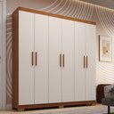 Ver imagem 1 de Guarda-Roupa Casal 6 Portas 2 Gavetas 100% MDF 164cm Papoulas Espresso Móveis Off White/Cinamomo
