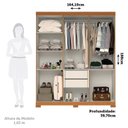 Ver imagem 3 de Guarda-roupa Casal 164,10cm 6 Portas 2 Gavetas 100% Mdf Papoulas Espresso Móveis