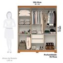 Ver imagem 3 de Guarda-Roupa Casal 6 Portas 2 Gavetas 100% MDF 164cm Papoulas Espresso Móveis Marrom/Cinamomo
