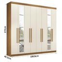 Ver imagem 2 de Guarda Roupa Casal Master New 8 Portas de Bater 4 Gavetas MDP com Espelho Cinamomo Areia Santos