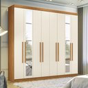 Ver imagem 3 de Guarda Roupa Casal Master New 8 Portas de Bater 4 Gavetas MDP com Espelho Cinamomo Areia Santos