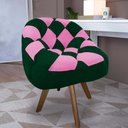 Ver imagem 1 de Poltrona Paloma Escritório Sala Giratória Madeira Suede Verde e Suede Pink - Dominic Decor