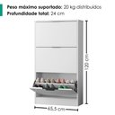 Ver imagem 3 de Sapateira Multiuso 3 Gavetas Basculantes 120x65 cm Aurora Branco Rudk