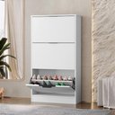 Ver imagem 6 de Sapateira Multiuso 3 Gavetas Basculantes 120x65 cm Aurora Branco Rudk
