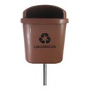 Ver imagem 1 de Cesto Individual Lixeira Coleta Seletiva 40 Litros Com Poste:Branco