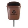 Cesto Individual Lixeira Coleta Seletiva 40 Litros Com Poste:Branco - 1