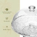 Ver imagem 4 de Prato para Bolo com Pé e Tampa Daisy 28,5cm x 28,5cm x 21cm Cristal Mesa Posta Wolff