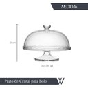Ver imagem 3 de Prato para Bolo com Pé e Tampa Daisy 28,5cm x 28,5cm x 21cm Cristal Mesa Posta Wolff