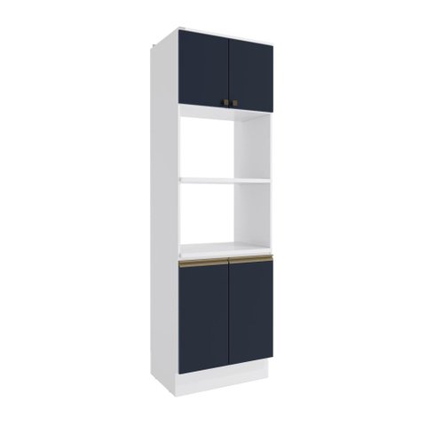 Kit 2 Fornos Celeste Kappesberg 100% Mdf 4 Portas Branco/azul 70cm