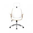 Ver imagem 3 de Kit 6 Cadeiras de Escritório Presidente Giratória com Apoia Cabeça Office Lisboa Branco/Marrom Rivatti