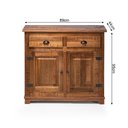 Ver imagem 2 de Buffet Arca Rústico Decorativo em Madeira Maciça 2 Portas e 2 Gavetas - Natural