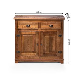 Buffet Arca Rústico Decorativo em Madeira Maciça 2 Portas e 2 Gavetas - Natural - 2