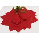 Ver imagem 1 de 08 Guardanapos Vermelhos Mesa Posta Em Tecido Natal 35x35