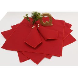 08 Guardanapos Vermelhos Mesa Posta Em Tecido Natal 35x35 - 1